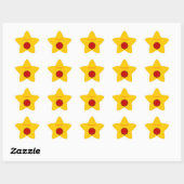 Sticker Étoile Ruban de fleurs rouges par Kenneth Yoncich (Feuille)