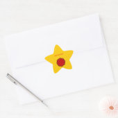 Sticker Étoile Ruban de fleurs rouges par Kenneth Yoncich (Enveloppe)