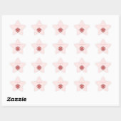 Sticker Étoile Ruban de trèfle rose par Kenneth Yoncich (Feuille)