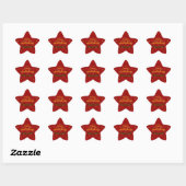 Sticker Étoile Ruby Rouge et or Art Déco/Art Nouveau (Feuille)