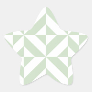 Sticker Étoile Sage Green Geometric Deco Cube Pattern