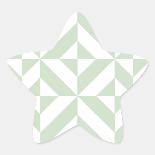 Sticker Étoile Sage Green Geometric Deco Cube Pattern (Devant)