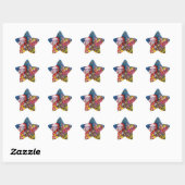Sticker Étoile SANTA CLAUS AVEC CADEAUX Star (Feuille)