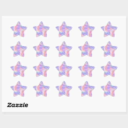 Sticker Étoile seconde vue - holo pastel : (Feuille)