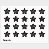 Sticker Étoile Seize Roses or & Black Sweet 16 Anniversaire (Feuille)