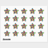 Sticker Étoile Sensibilisation sur l'autisme-Puzzle par Shirley T (Feuille)