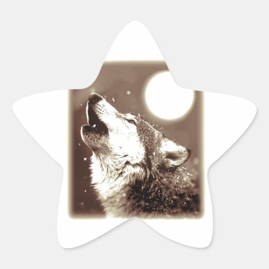 Sticker Étoile Sepia Wolf & Moon (Devant)