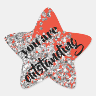 Sticker Étoile Silver Sparkly Vous Êtes Exceptionnel