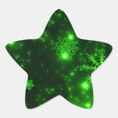 Sticker Étoile Snowflakes with Green Background (Devant)