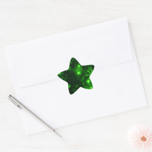 Sticker Étoile Snowflakes with Green Background