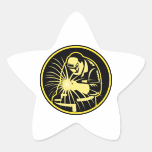 Sticker Étoile Souder Avec Soudure Viseur Torche Retro