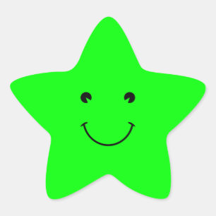 Sticker Étoile Sourire vert citron