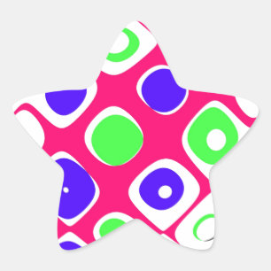 Sticker Étoile sphère de couleur avec points de couleur