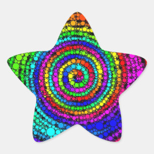 Sticker Étoile Spirale arc-en-ciel