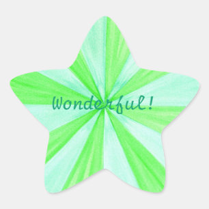 Sticker Étoile Spokes géométriques verts et bleus Merveilleux Sti