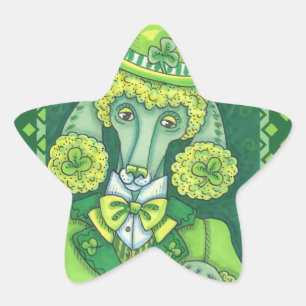 STICKER ÉTOILE ST. PADDY'S GREEN FRANÇAIS POODLE IRLANDAIS, CHIEN