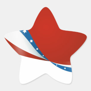 Sticker Étoile Star Formé Patriotique Rouge Blanc et Bleu