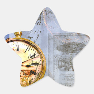 Sticker Étoile Steampunk & Yellow Roses