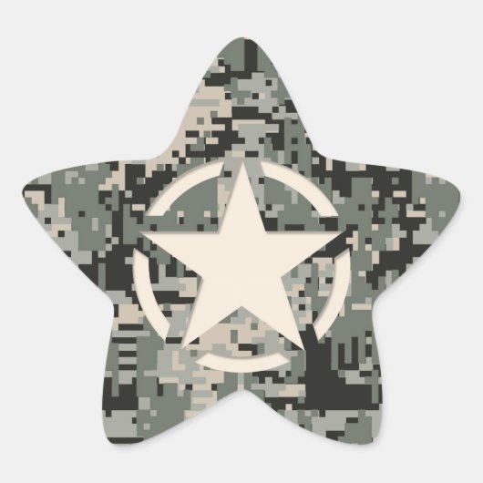Sticker Étoile Stylo Star sur le Camouflage numérique (Devant)