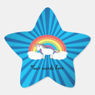 Sticker Étoile Sunburn bleu ciel unicorne