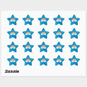 Sticker Étoile Sunburn bleu ciel unicorne (Feuille)
