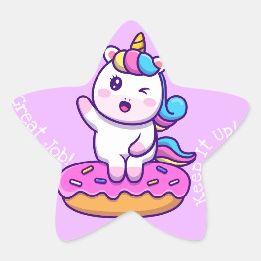 Sticker Étoile Super job Kawaii (Devant)