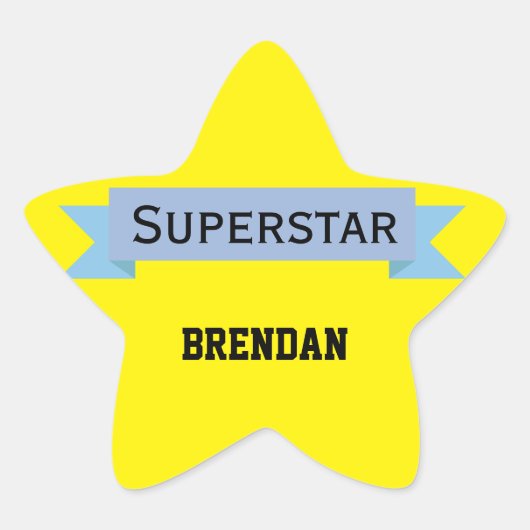 Sticker Étoile Superstar avec nom (Devant)
