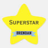 Sticker Étoile Superstar personnalisée avec nom (Devant)