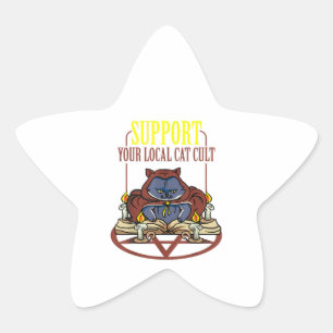 Sticker Étoile Support Your Local Cat Cult - Occult Shirt, Occult