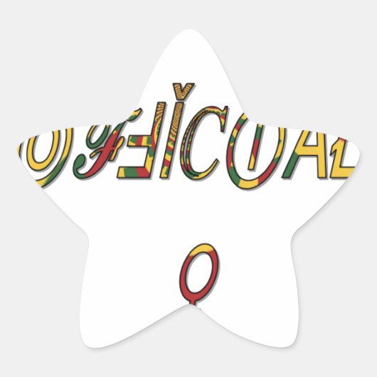 Sticker Étoile Symbole féminin inversé "OFFICIAL" Imprimer (Devant)