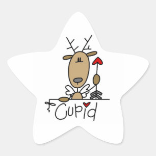 Sticker Étoile T-shirts et Cadeaux de Noël Cupid Reindeer