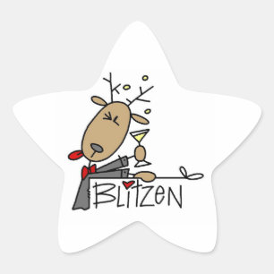 Sticker Étoile T-shirts et Cadeaux de Noël de Renne Blitzen