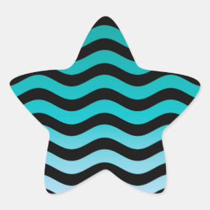 Sticker Étoile Tailles turquoise ondulées