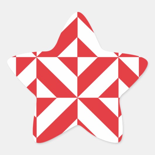 Sticker Étoile Tchry Red Geometric Deco Cube Pattern (Devant)