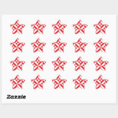 Sticker Étoile Tchry Red Geometric Deco Cube Pattern (Feuille)