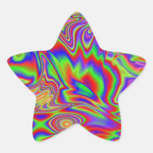 Sticker Étoile Texture arc-en-ciel irisée liquide
