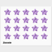 Sticker Étoile Texture crumplée violet foncé (Feuille)