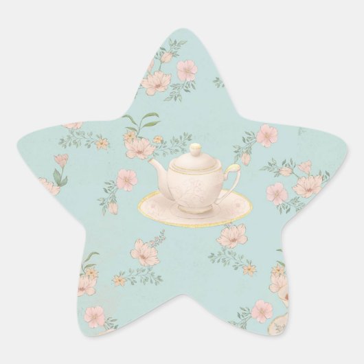 Sticker Étoile Thé Party shabby chic (Devant)
