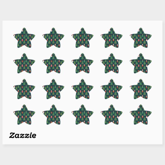 Sticker Étoile Thème de vacances de Noël (Feuille)