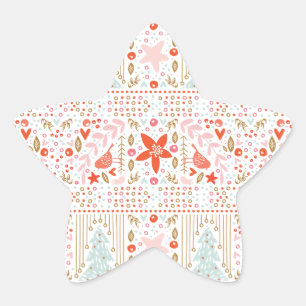 Sticker Étoile Thème de vacances de Noël coloré