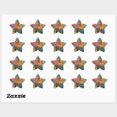 Sticker Étoile Thème Musical Art Abstrait (Feuille)