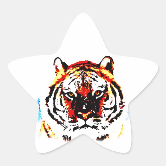 Sticker Étoile Tigre sauvage (Devant)