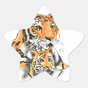 Sticker Étoile Tigress and Cub