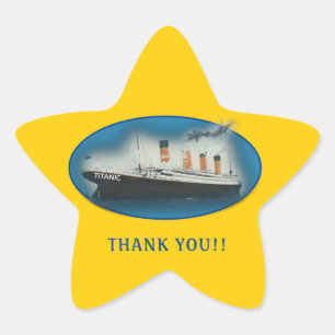 Sticker Étoile Titanic Merci jaune Faveur