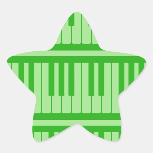 Sticker Étoile Touches de piano modèle vert (Devant)