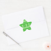 Sticker Étoile Touches de piano modèle vert (Enveloppe)