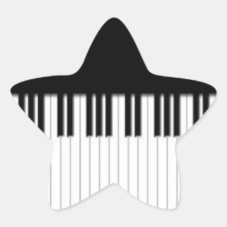 Sticker Étoile Touches de piano noir et blanc