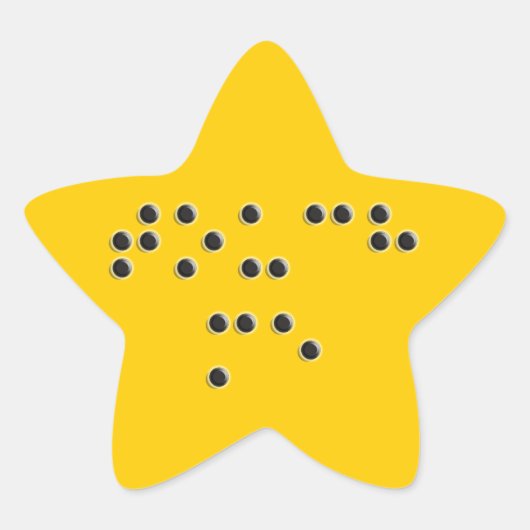 Sticker étoile Touchez-moi (Braille) (Devant)