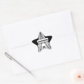 Sticker Étoile Tour Eiffel noir blanc (Enveloppe)