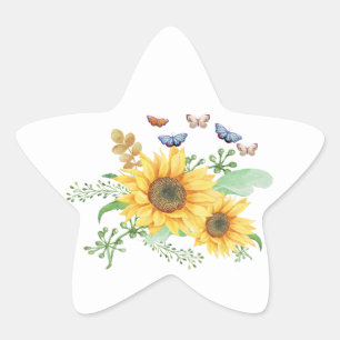 Sticker Étoile tournesol printemps